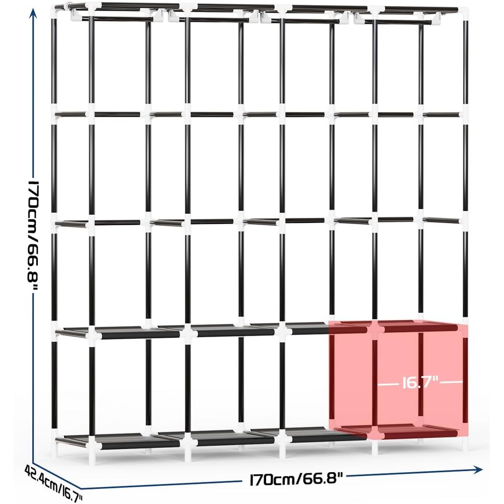 Organizador de Roupas com 4 Va - Wardrobe Closet Portable Fabric Cover avaliação e preço