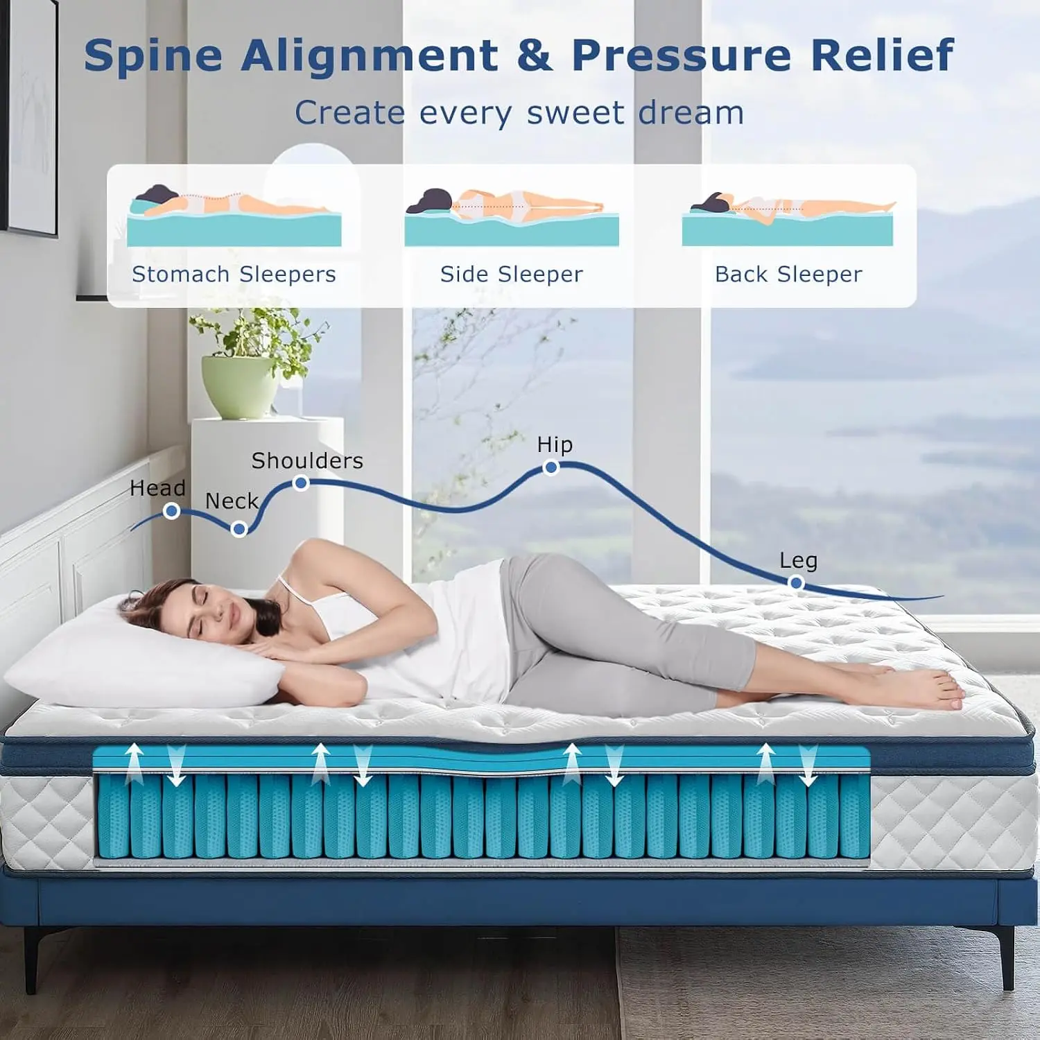 Colchão Queen, Híbrido de Firm - Memory Foam Mattress In A Box Queen avaliação e preço