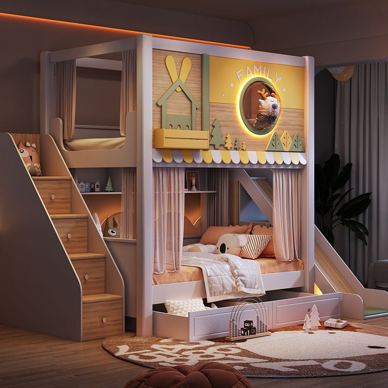 Cama Beliche Infantil com Tema - Bunk Bed With Stairs And Slide avaliação e preço