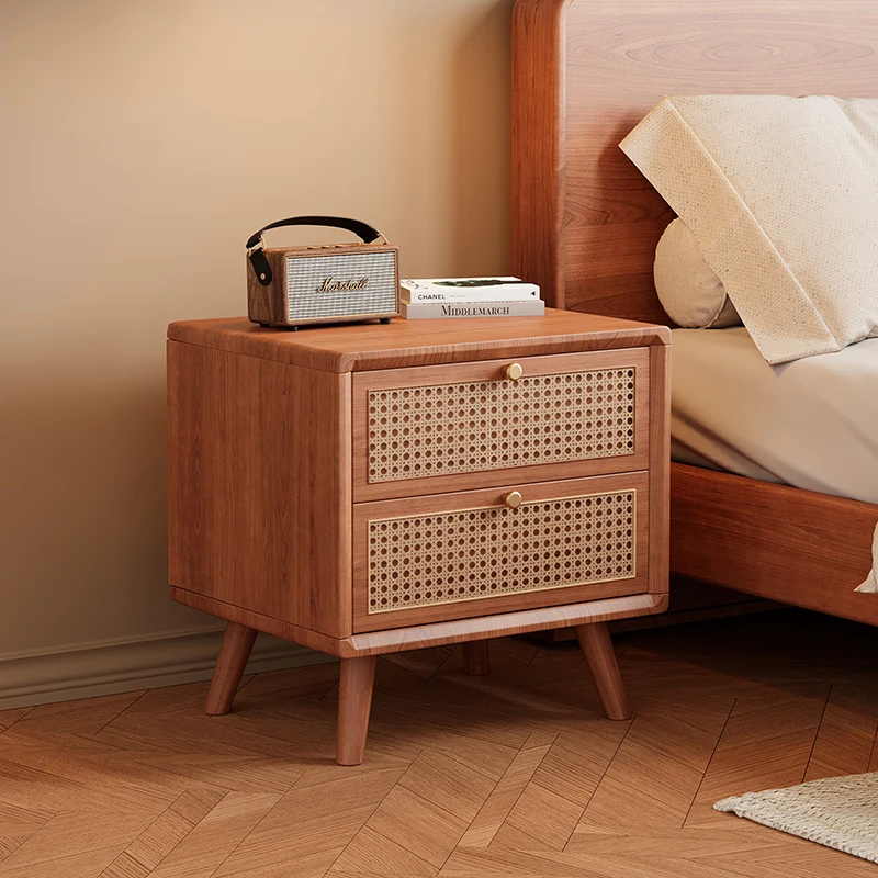 Mesa de Cabeceira de Madeira M - Solid Wood Nightstand 2 Drawers avaliação e preço