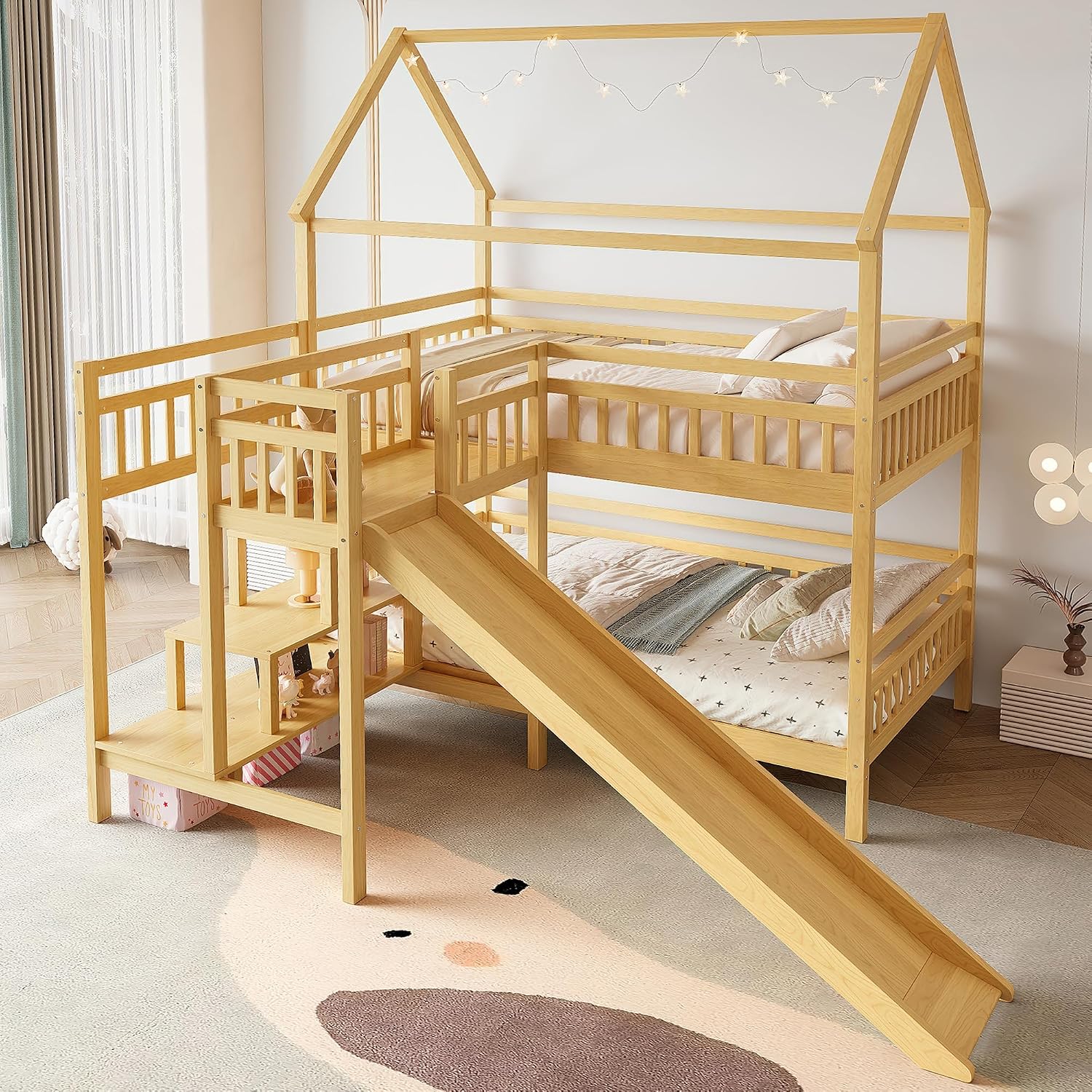 Beliche de Casal com Design de - Bunk Bed With Stairs And Slide avaliação e preço