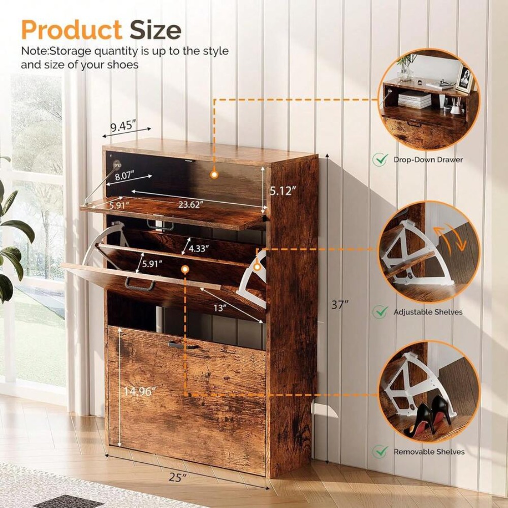 Armário de Sapatos Estreito pa - Shoe Rack Cabinet Narrow Entryway avaliação e preço