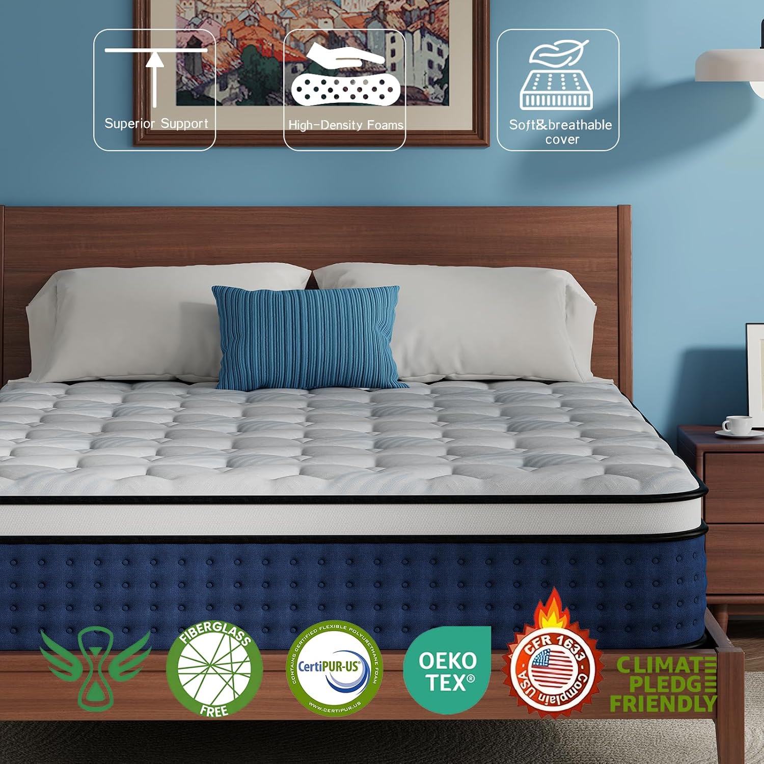 Colchão Híbrido Queen Size em  - Memory Foam Mattress In A Box Queen avaliação e preço