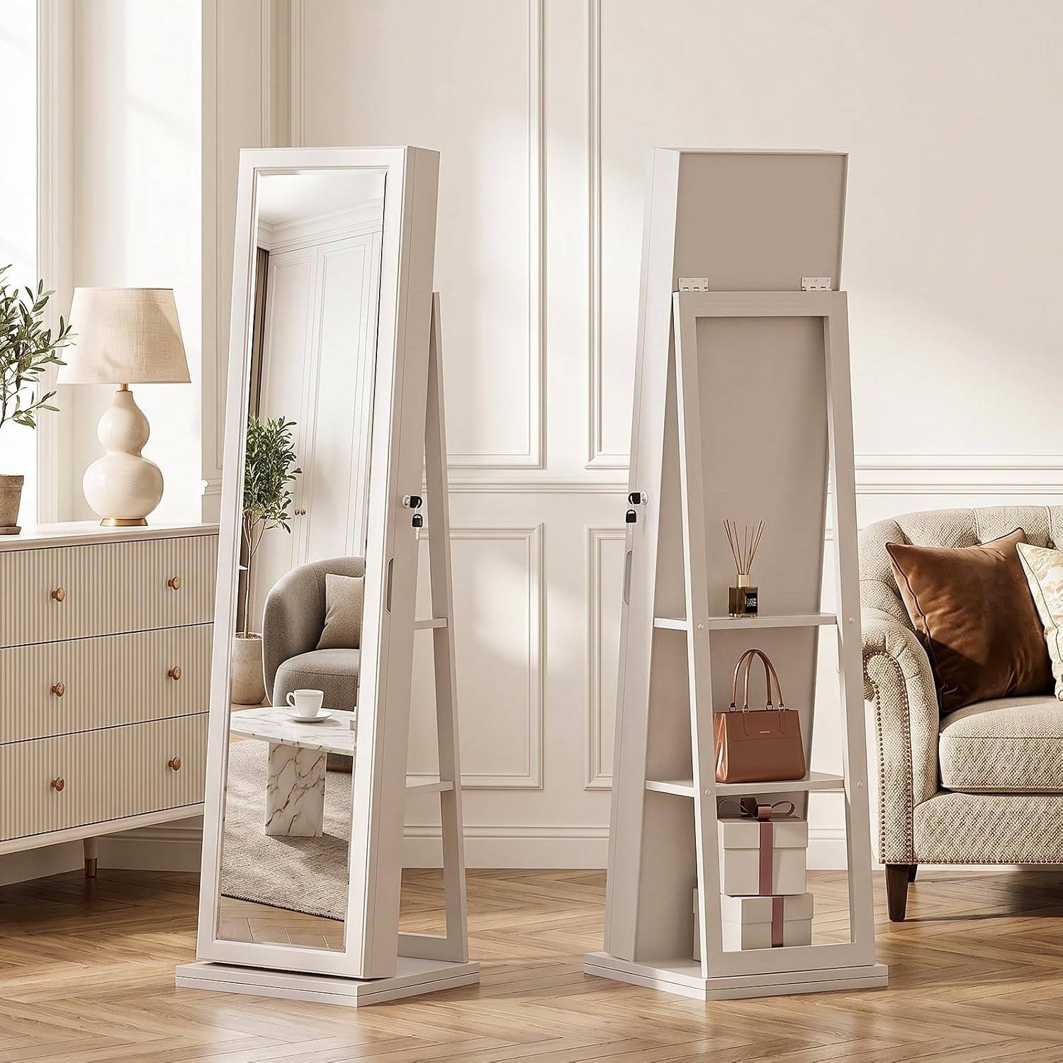 Armário de Joias 4 em 1, Armár - Full Length Mirror Jewelry Armoire avaliação e preço